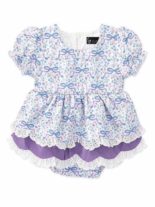Preorder - Purple Floral Skirted Bubble / ships July
