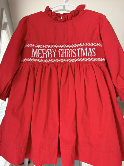 Red MERRY CHRISTMAS Pearl Dress