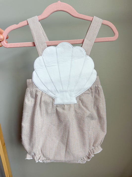 Seersucker applique shell bubble