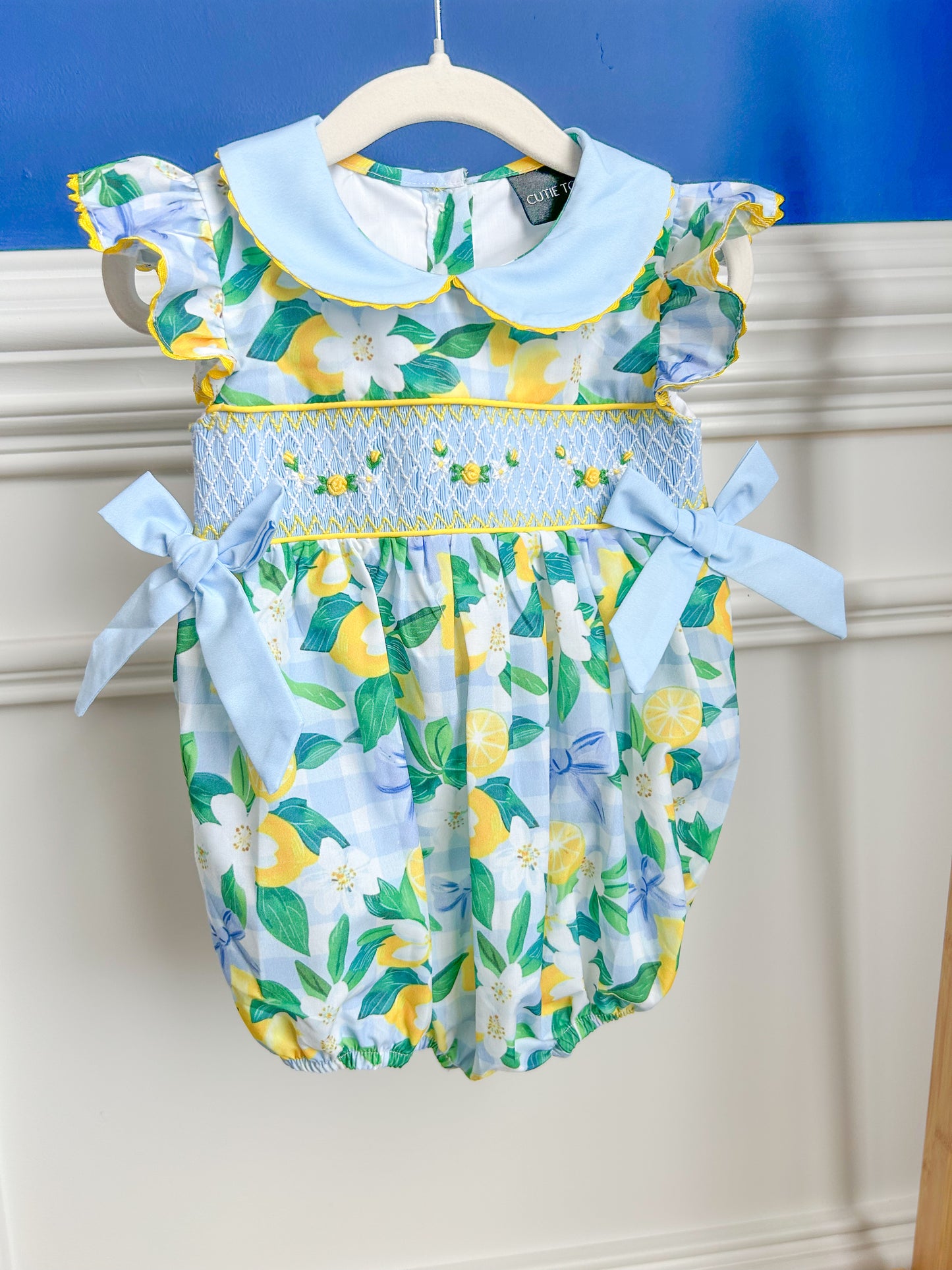 Hand Smocked Lemon Bubble