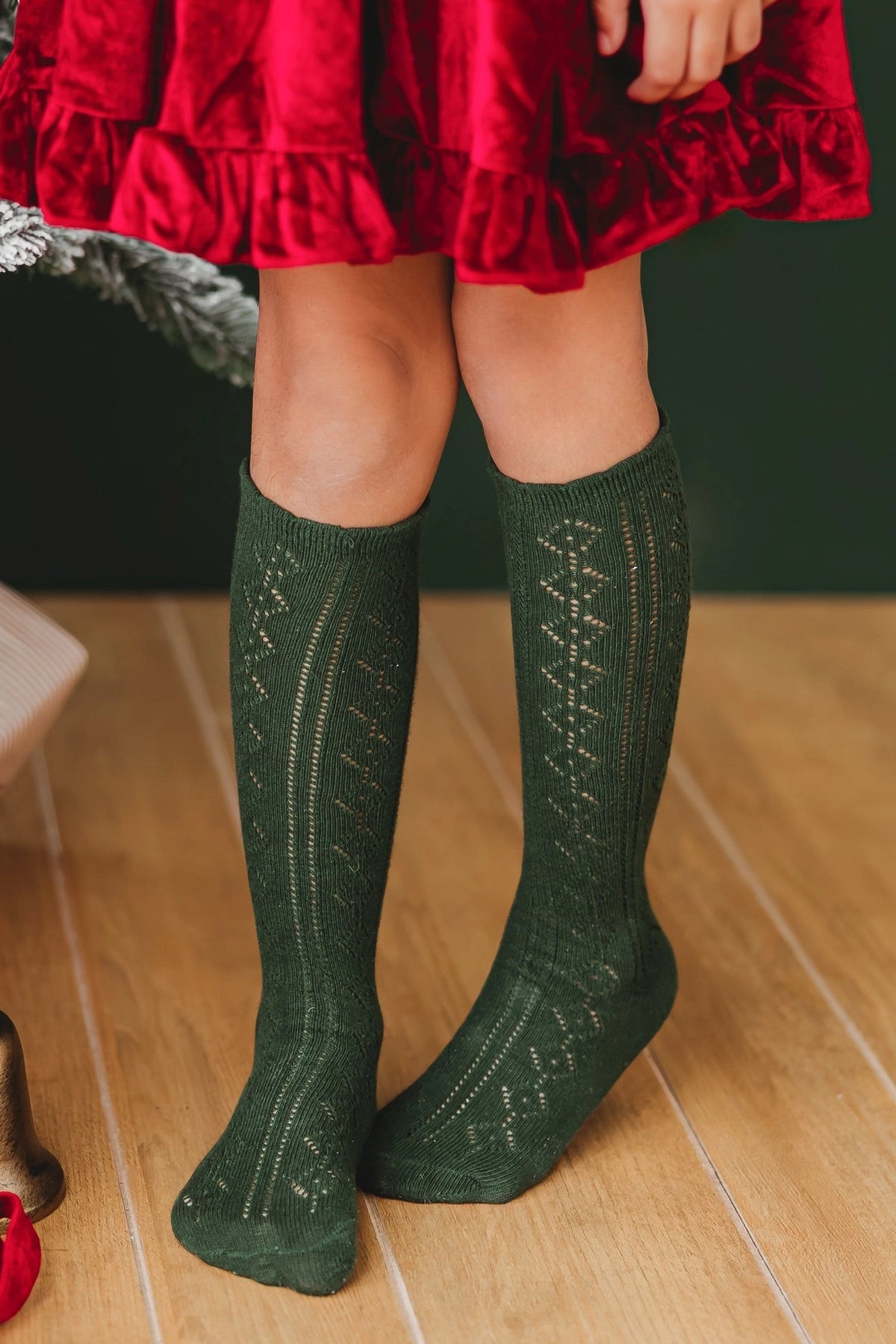 Forest Scalloped Fancy Knee High