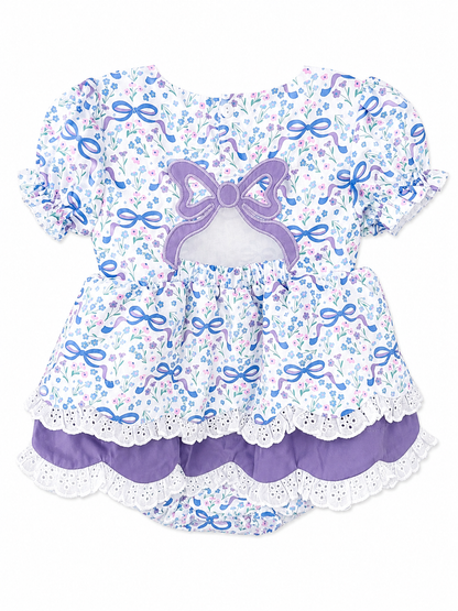 Preorder - Purple Floral Skirted Bubble / ships July