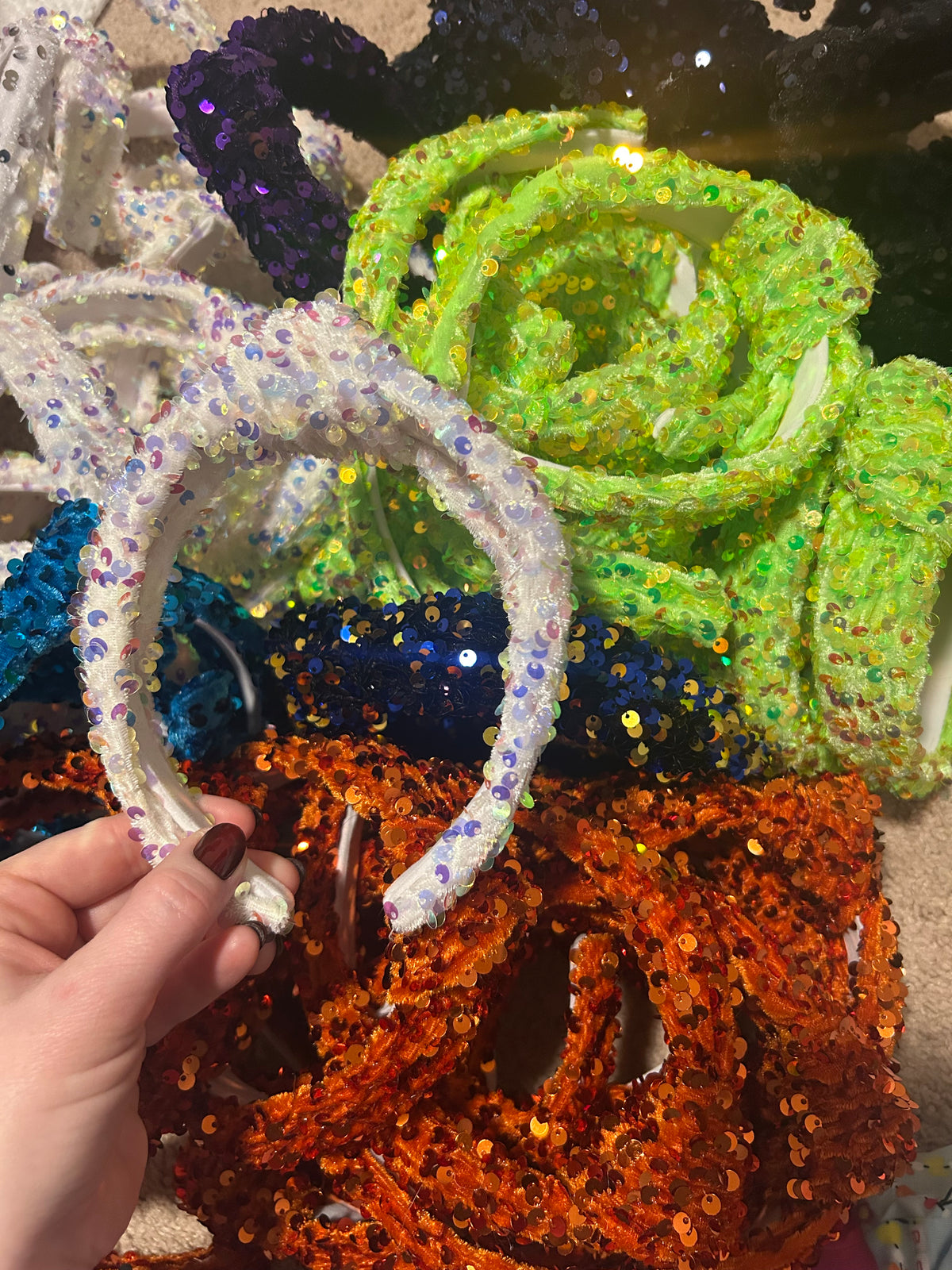 MYSTERY COLOR sequin top knot headband