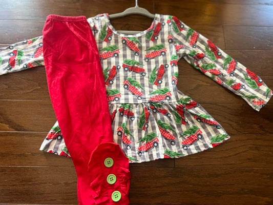 Christmas tree truck pant set
