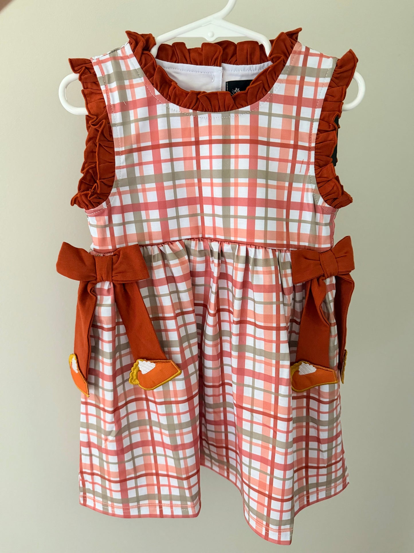 Fall plaid DRESS with pie tassels