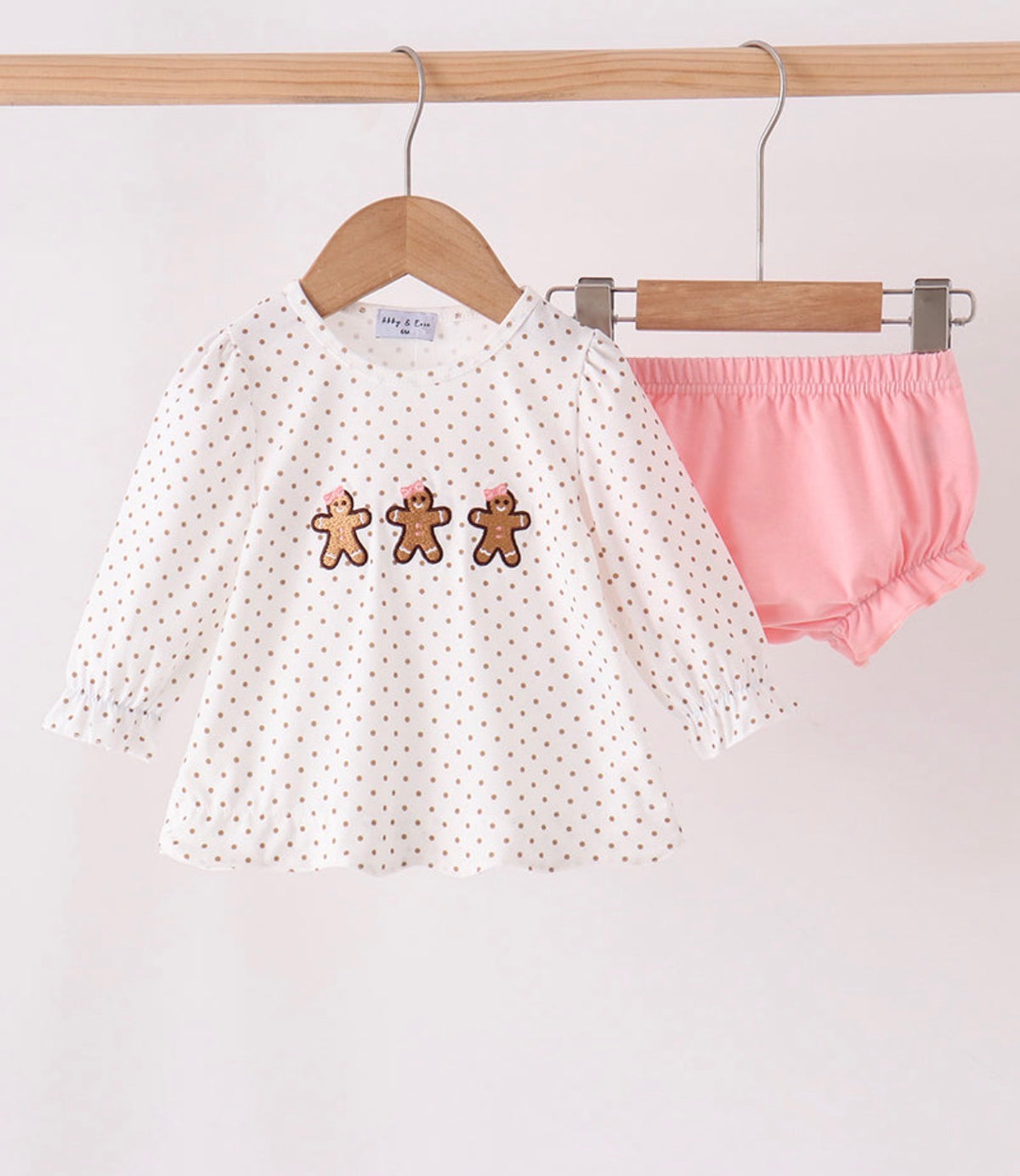 Polka Dot Embroidered Diaper Set