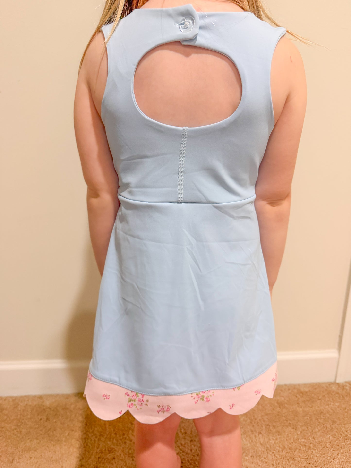 Green / gingham bow athletic dress