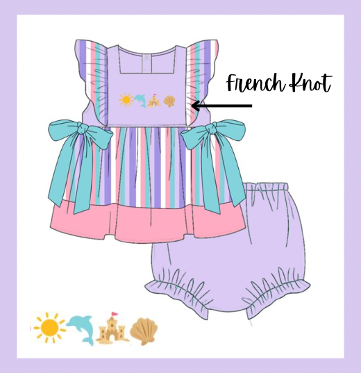 Preorder - French Knot Beach Diaper Set / ships July