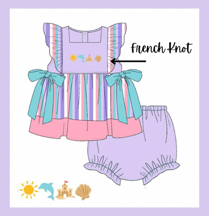 Preorder - French Knot Beach Diaper Set / ships July
