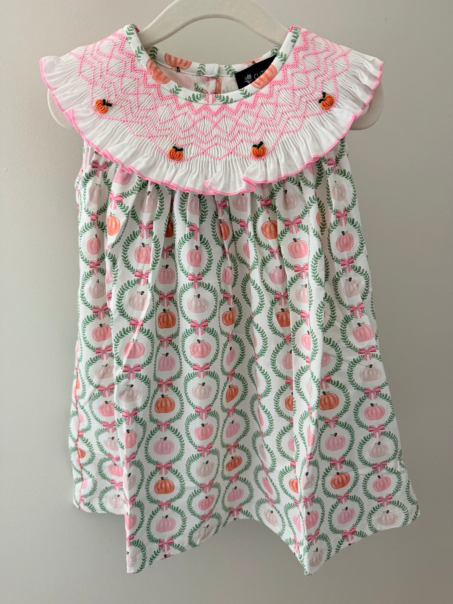 Hand Smocked Grandmillennial Pink Pumpkin Dress