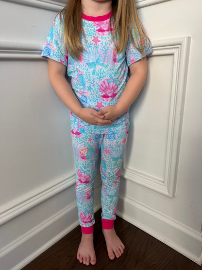 Pink and Blue Beach Bamboo Set