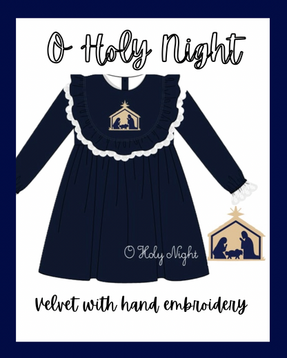 Hand Embroidered Velvet O Holy Night Dress