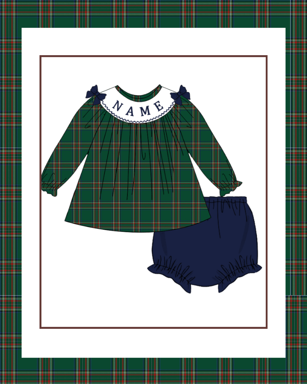 Preorder / Christmas Plaid Diaper Set - Ships late October