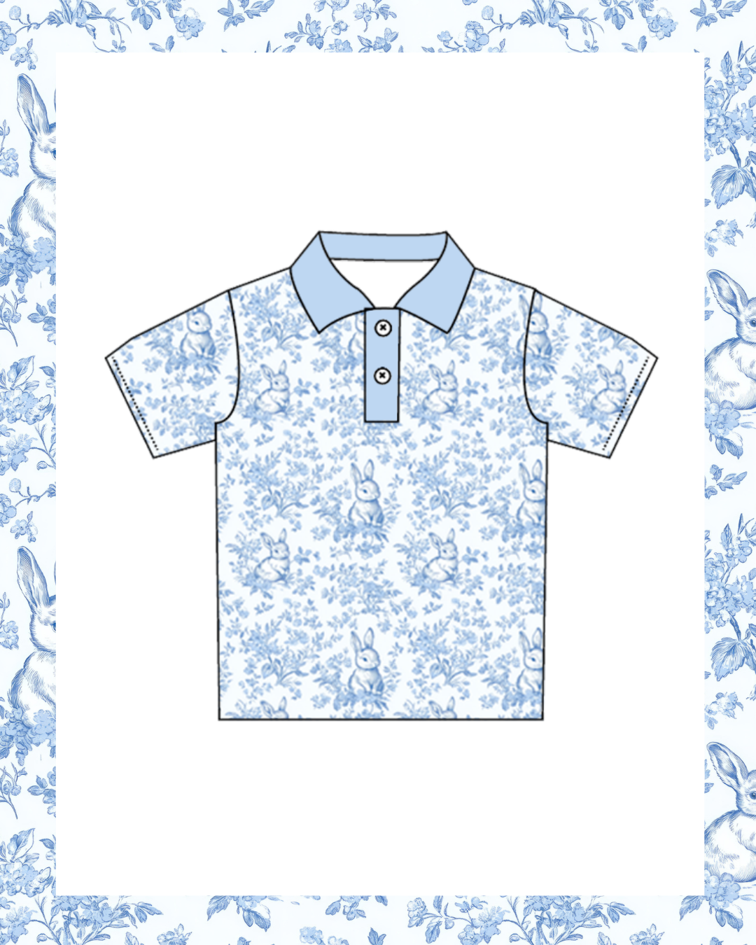 Preorder - Blue Bunny Collared Shirt- Ships late Jan/early Feb