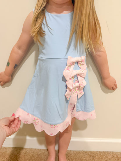 Green / gingham bow athletic dress