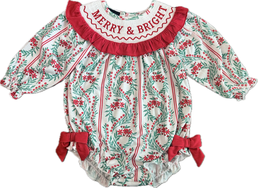MERRY & BRIGHT Christmas Floral Bubble