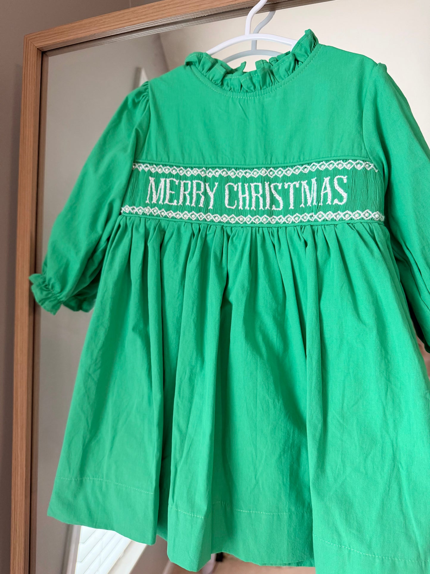 Green MERRY CHRISTMAS Pearl Dress