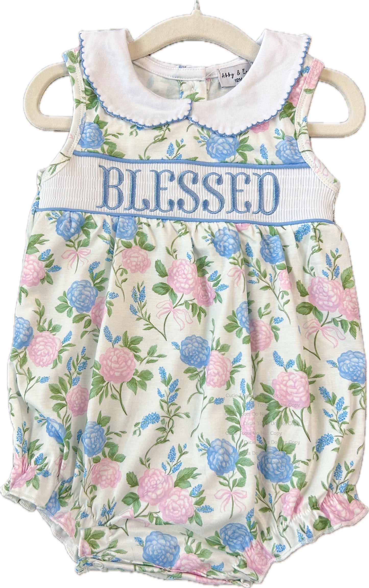 Blessed machine smocked hydrangea bubble