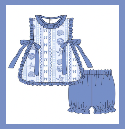 Preorder - Blue Shells Shortie Set / ships July