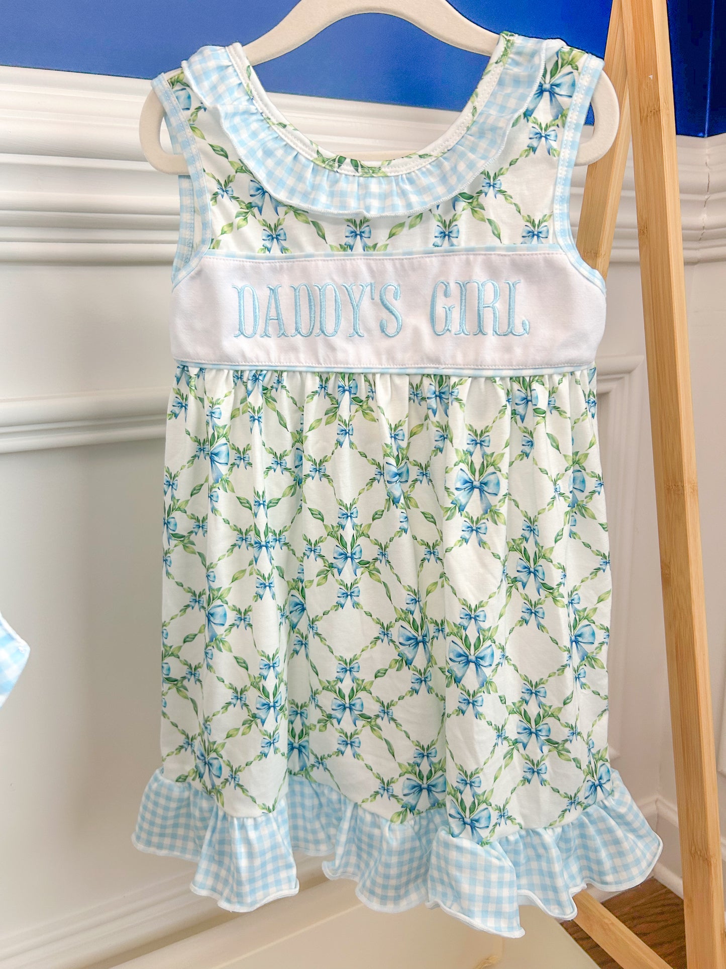 Embroidered Blue DADDY'S GIRL dress