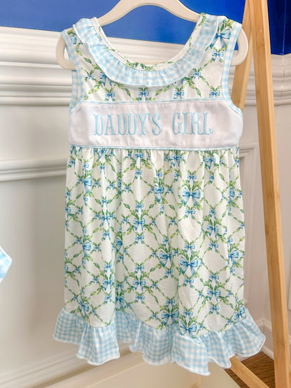 Embroidered Blue DADDY'S GIRL dress