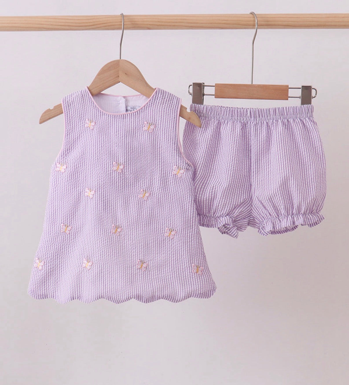 Seersucker Butterfly Short Set