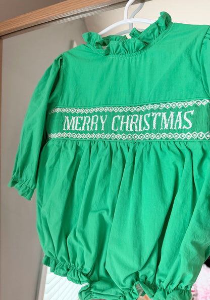 Green MERRY CHRISTMAS Pearl Bubble