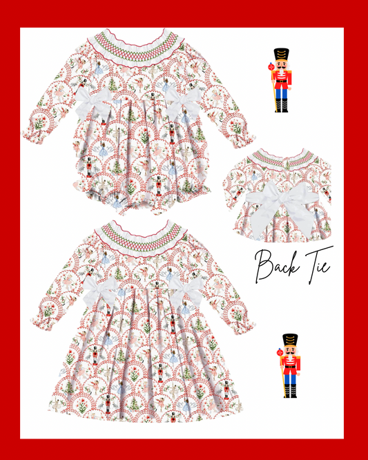 Preorder - Hand Smocked Red Nutcracker / Ships early Oct