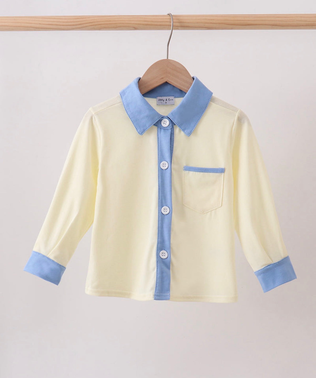 Boys Blue and Yellow Button Down