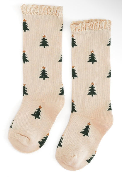 Tree Farm Lace Knee High Socks