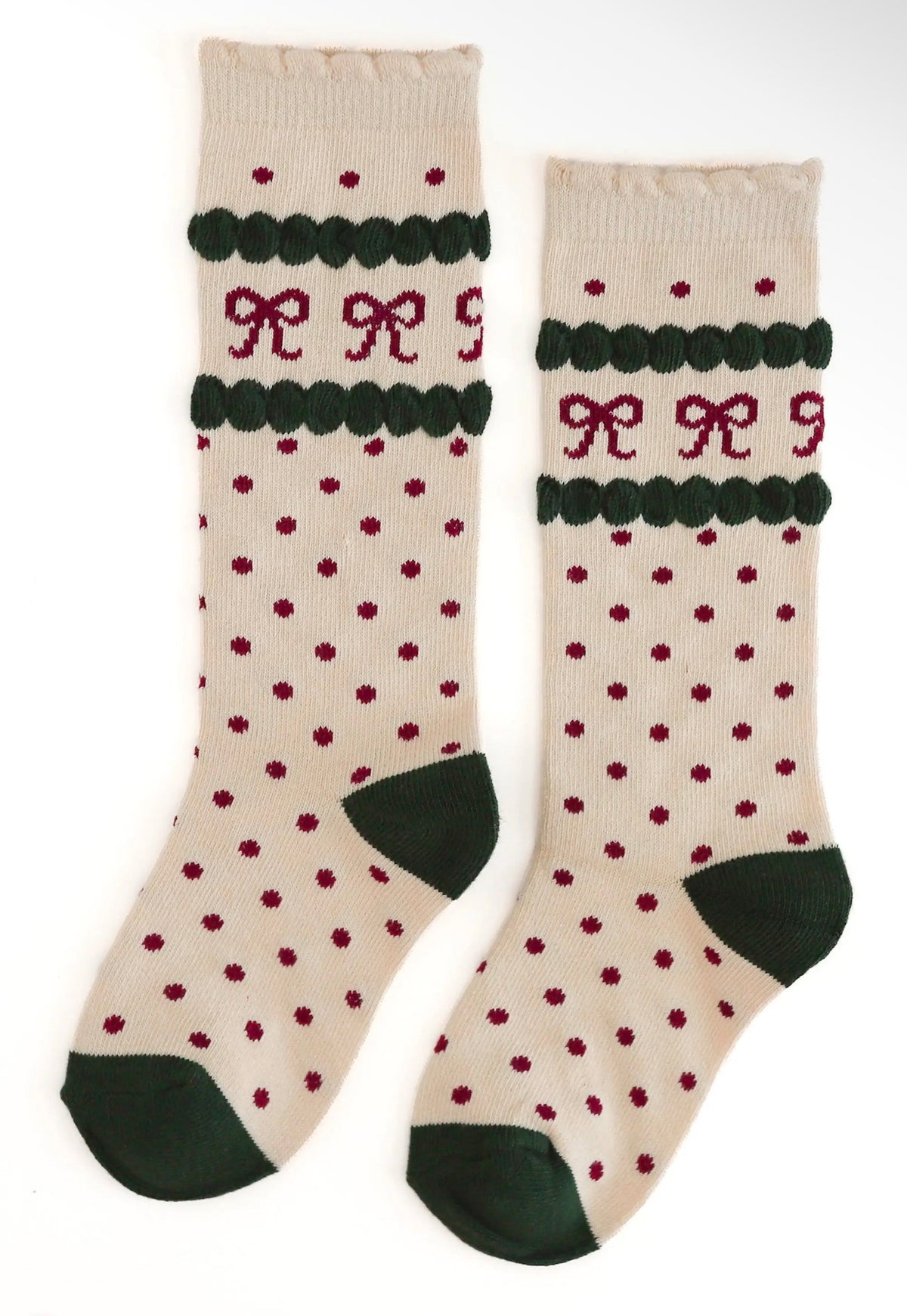 Christmas Bow Knee High socks