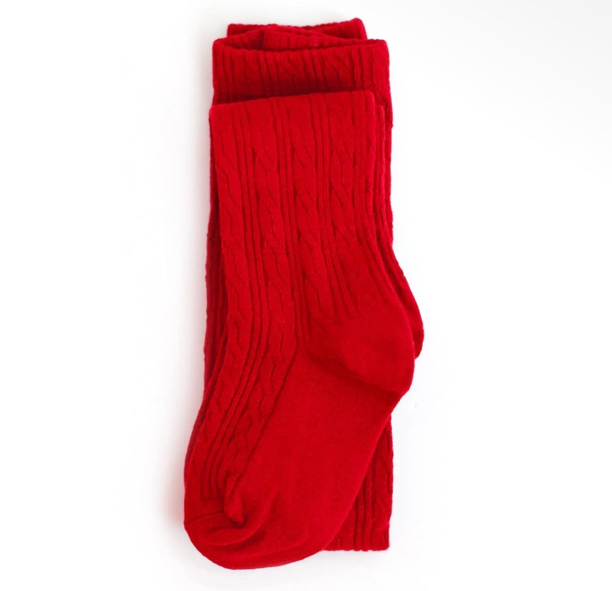 Bright Red Cable Knit Tights