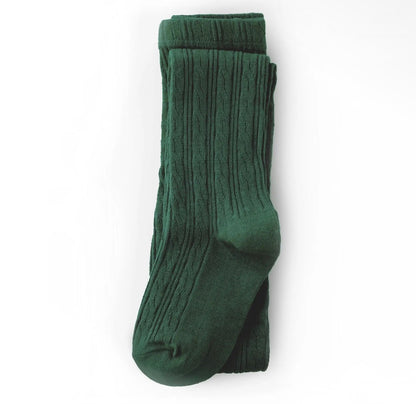 Forest Green Cable Knit Tights