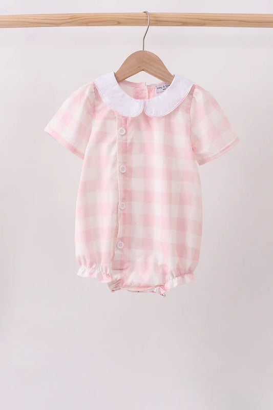 Pink gingham collared bubble