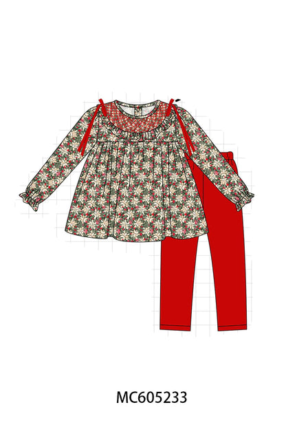 Preorder Red Floral Pant Romper