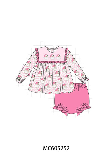 Pink Santa Diaper Set