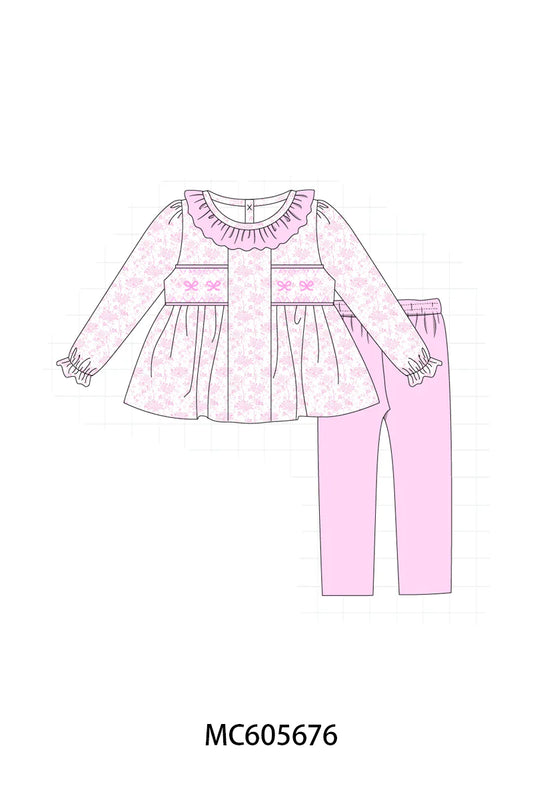 Pink Bow Pant Set - Ships December