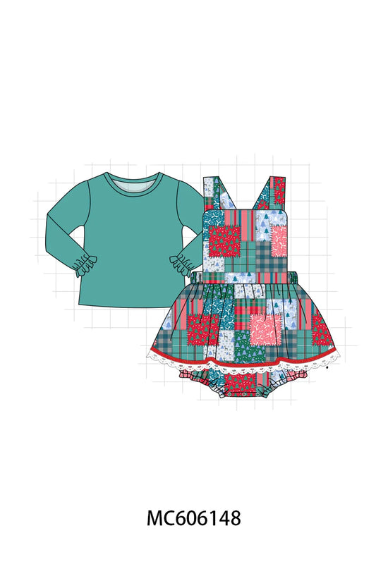 Winter Patchwork Skirted Bubble Set - Ships December