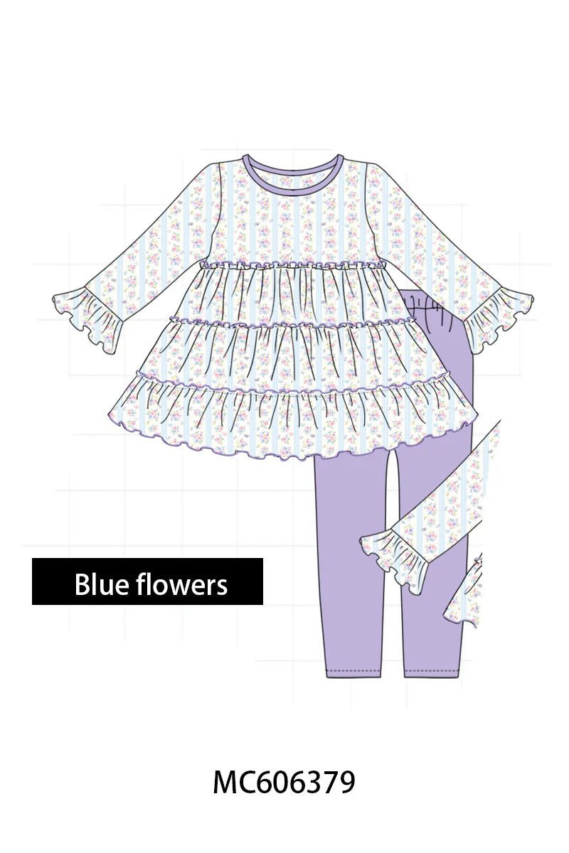 Purple Floral Pant Set - Ships December