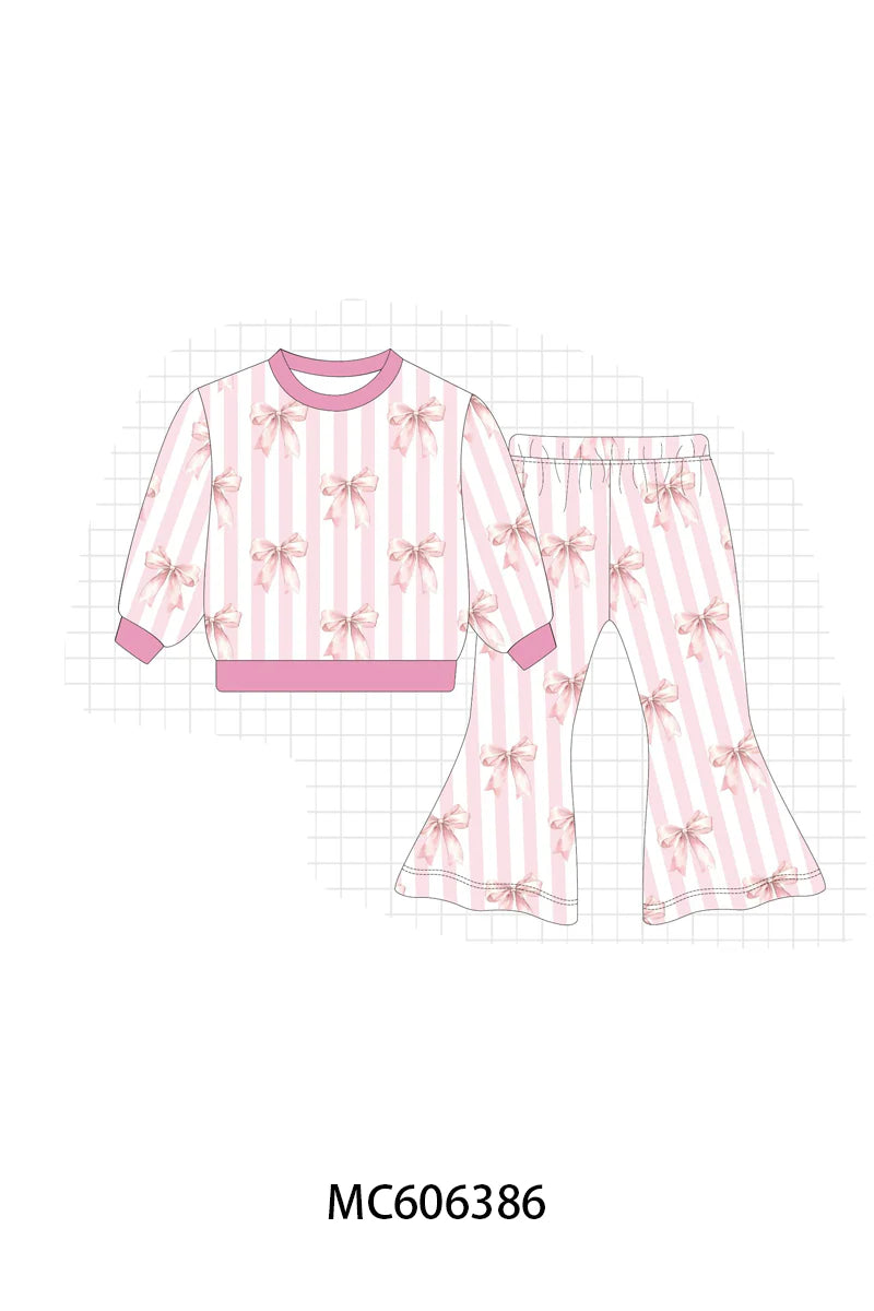 Pink Bows Pant Set - Ships December