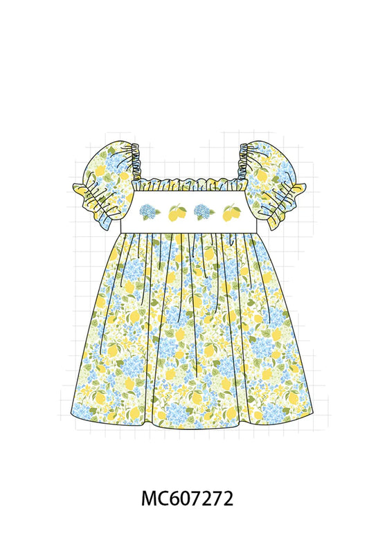 Preorder - Lemon Hydrangea Dress / Ships late Jan