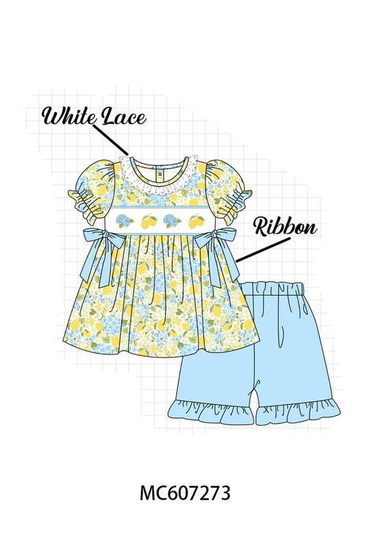 Preorder - Lemon Hydrangea Short Set / Ships late Jan