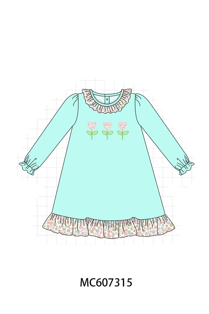 Preorder - Blue Floral Dress / Ships late Jan