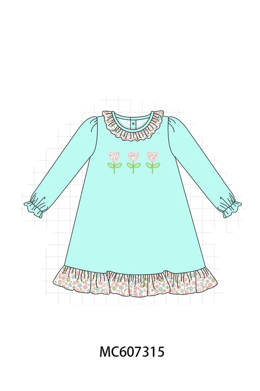 Preorder - Blue Floral Dress / Ships late Jan