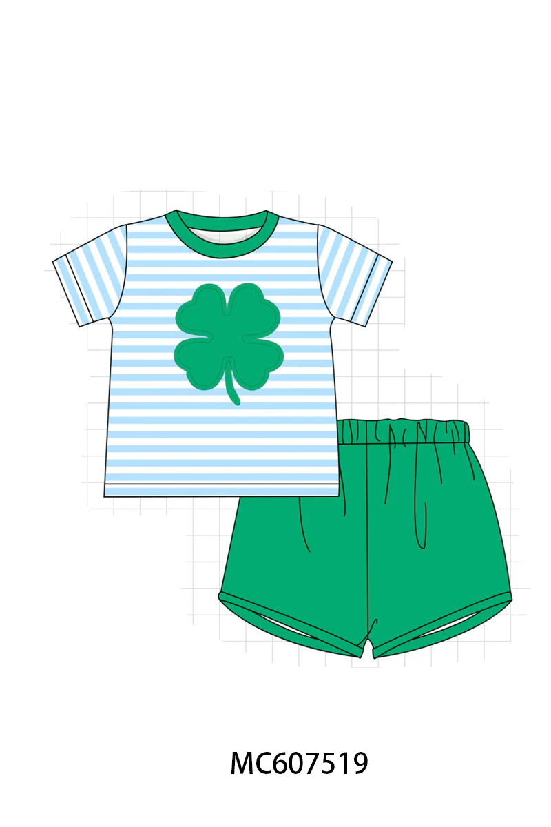 Preorder - Boys Blue Clover Short Set / Ships late Jan