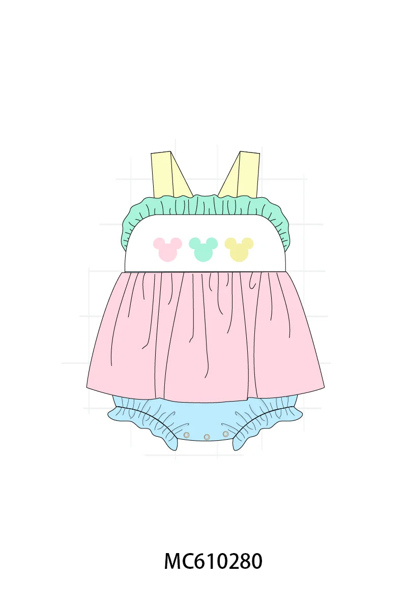 Preorder - Girls Color Block Skirted Bubble / Ships April