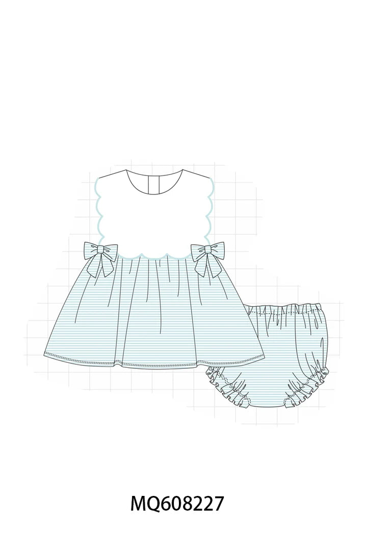 Preorder - Blue Stripe Diaper set / Ships early April