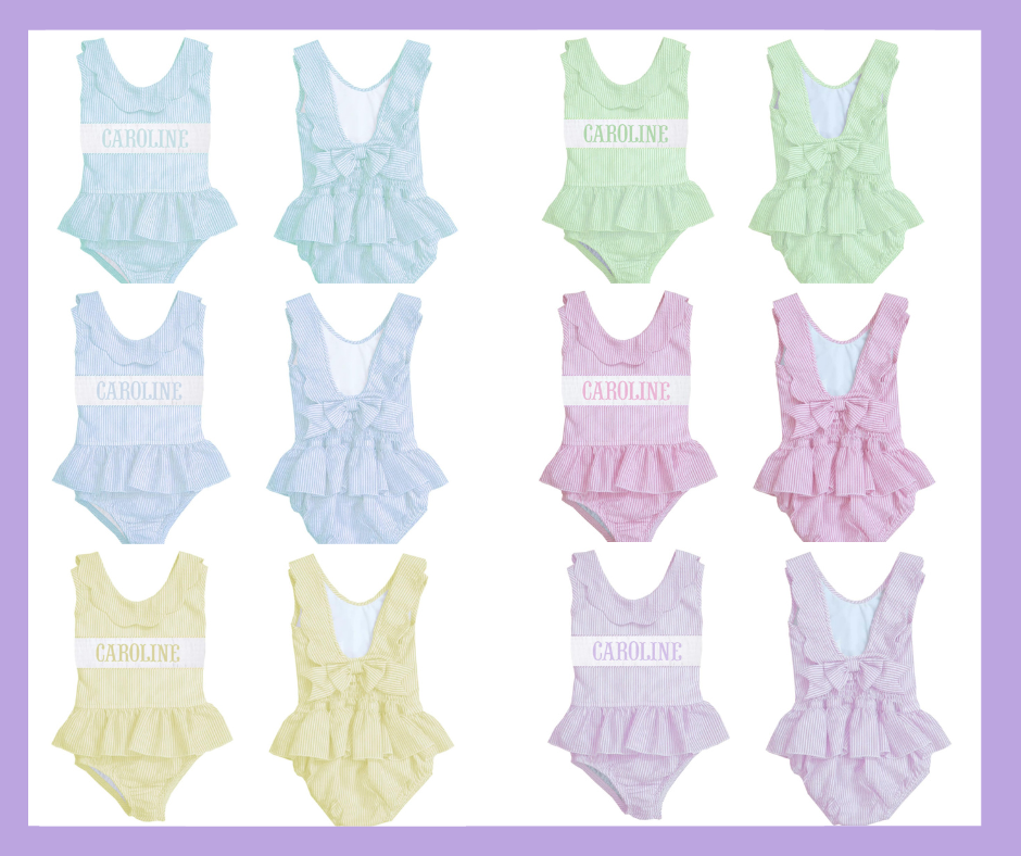 Preorder - Hand Smocked Seersucker - One Piece (Ships from CT to customers early March)