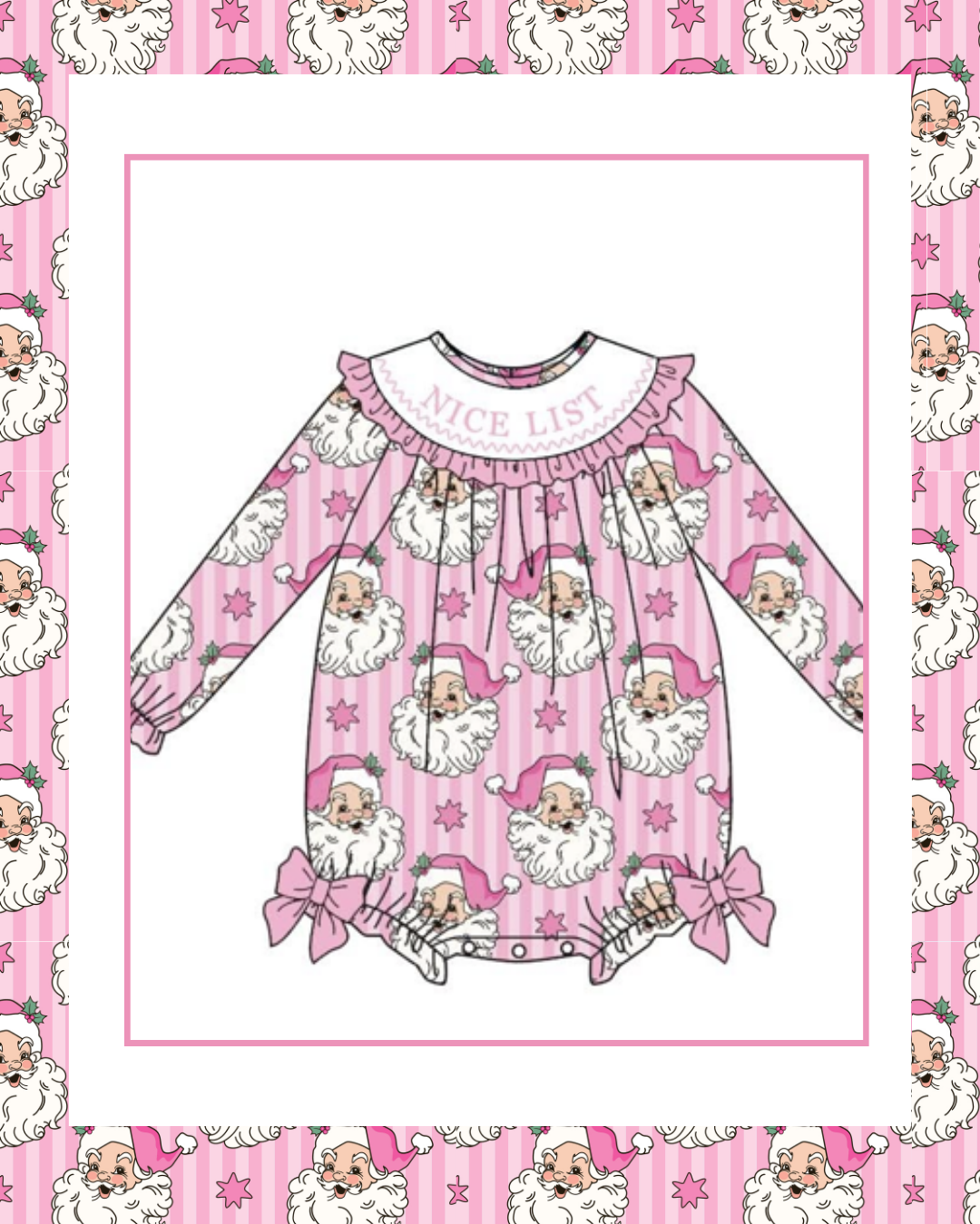 Preorder / Pink Stripe Santa Bubble - Ships late October