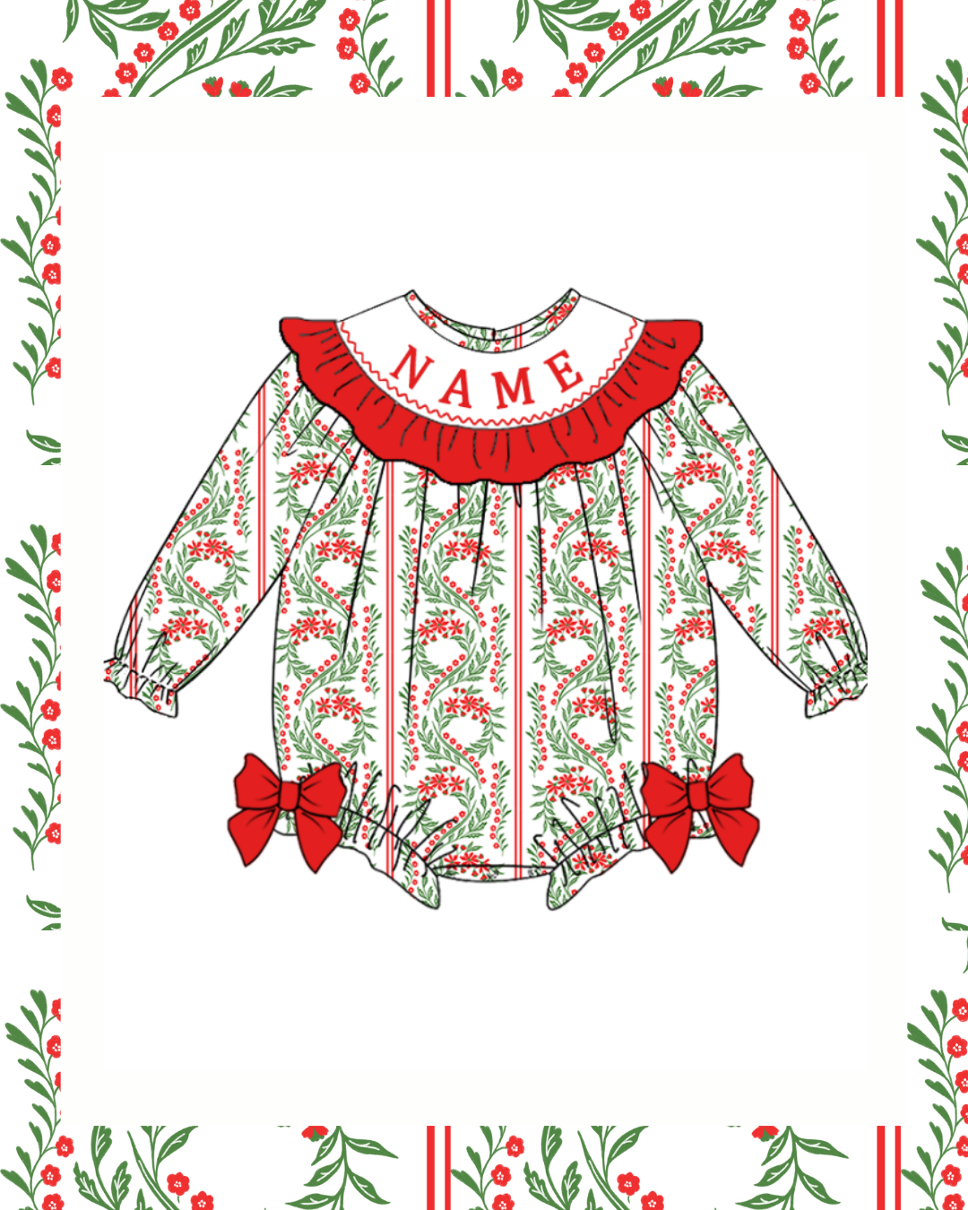 Preorder / Red Christmas Floral Bubble - Ships late October